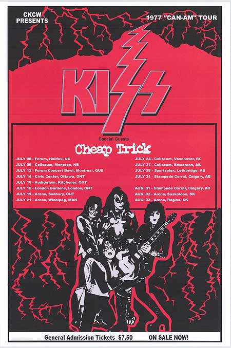 kiss cheap trick 1976 tour
