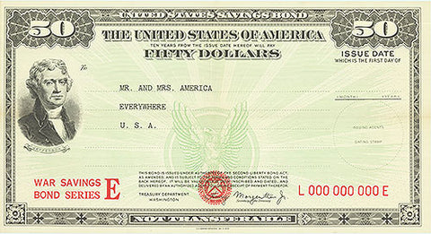 War Bond - 50 Check - Mr. And Mrs. America